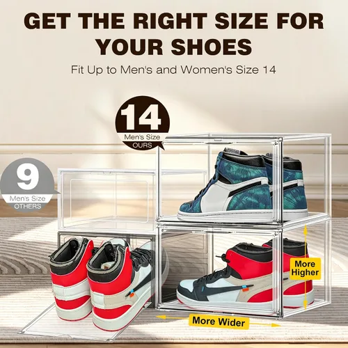 Vista 5 de Cajas de acrílico transparente para zapatillas de deporte para zapatos