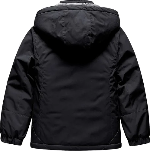 Vista 2 de CREATMO US Chaqueta de esquí impermeable para niña, abrigo de nieve de invierno cálido a prueba de viento, chaqueta de lluvia para snowboard