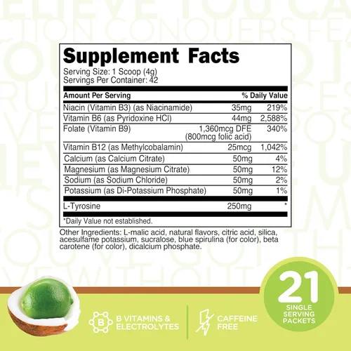 Vista 2 de TransformHQ Mezcla de bebida de electrolitos de hidratación (sabor a lima de coco) 42 porciones por envase