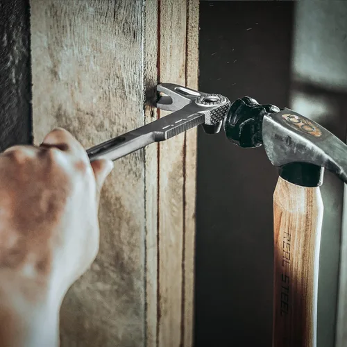 Vista 7 de REAL STEEL 12" Extractor de uñas de titanio de doble extremo con huella de gato, palanca de construcción 0694