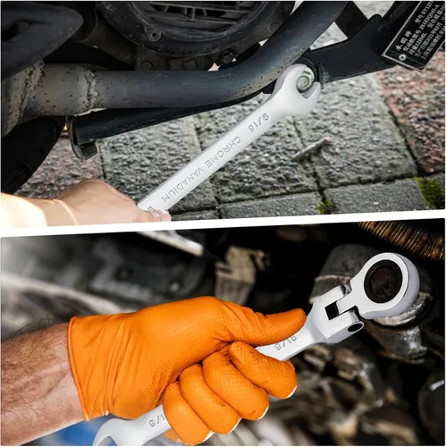 Vista 7 de B4B BANG 4 BUCK Llave de trinquete 9/16, llave combinada de trinquete de cabeza flexible, grado industrial, 72 dientes, caja de trinquete de 12