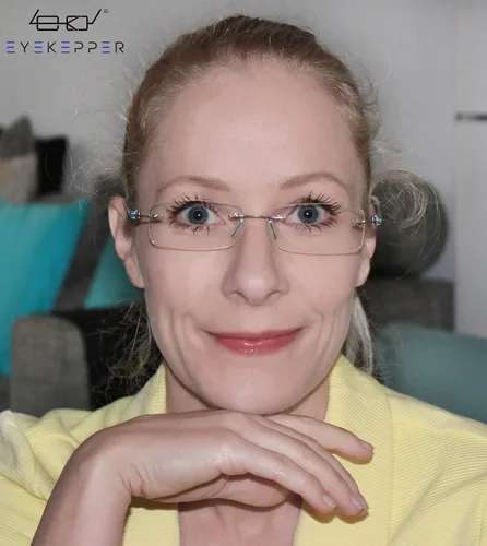 Vista 2 de Eyekepper - Gafas de lectura con lentes pequeños sin marco para hombres y mujeres
