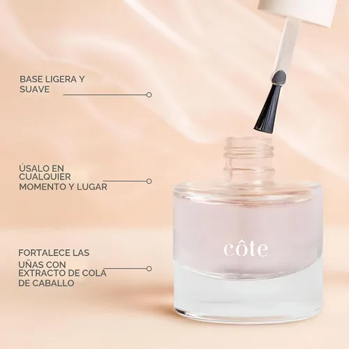 Vista 4 de Cote Beauty - Capa base fortalecedora de uñas, suaviza las uñas con extracto de cola de caballo, vegano, libre de crueldad, capa base fortalecedora