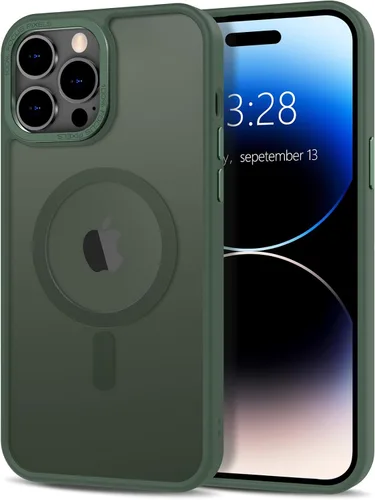 Vista 122 de Anuck - Funda magnética para iPhone 11 compatible con MagSafe, carcasa trasera mate translúcida dura, borde de TPU, delgada, resistente a impactos