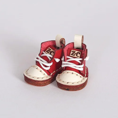 Vista 7 de Zapatos de muñeca High Top Zapatos de cuero hechos a mano para Ob11, Body9, GSC, Pequeños accesorios de muñeca con rótula de 1/12bjd (negro)