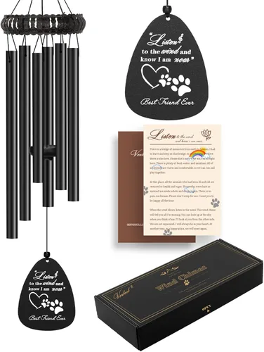 Vista 13 de VENBEEL Regalos conmemorativos para perros, campanillas de viento conmemorativas para mascotas de 28", regalo de condolencias por pérdida de perro