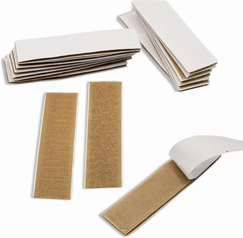 Vista 50 de Cierre de Gancho y Bucle de 1 Pulgada Beige - Cinta de Gancho y Bucle de Nylon No Adhesiva - Longitud de 1 Yarda - Para Tela, Bolsas