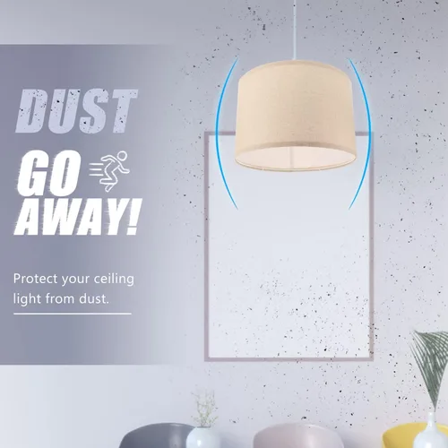 Vista 6 de Uonlytech Pantallas de lámparas, lámparas, lámpara de tambor, pantalla de lámpara base E27, pantalla de tambor mediano, cubierta de luz para lámpara