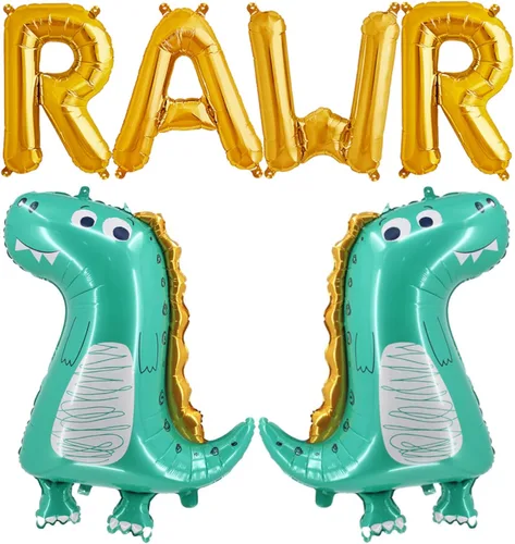 Rawr - Globos de dinosaurio 2 globos grandes de dinosaurio para decoración de fiesta de cumpleaños de bebé