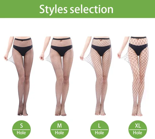 Vista 6 de Confonze Medias de red para mujer mallas de cintura alta medias de malla transparente sexy