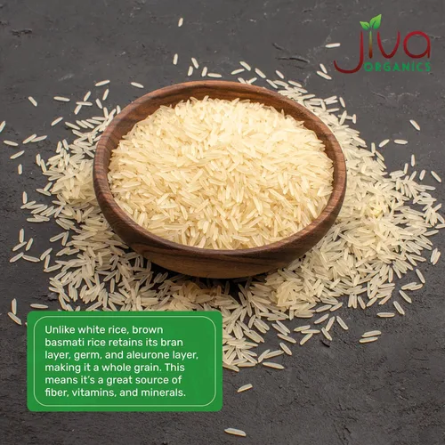 Vista 5 de Jiva - Arroz Basmati orgánico integral de 10 libras, calidad premium de la India
