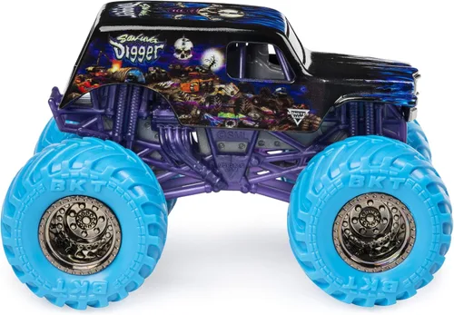 Vista 3 de Monster Jam 2019 Nitro Neon Son-Uva Digger Camión monstruo fundido a presión a escala 1:64 con figura y póster de Spin Master