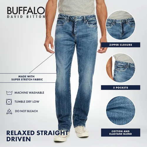 Vista 4 de Buffalo David Bitton Men's Relaxed Straight Driven Jeans