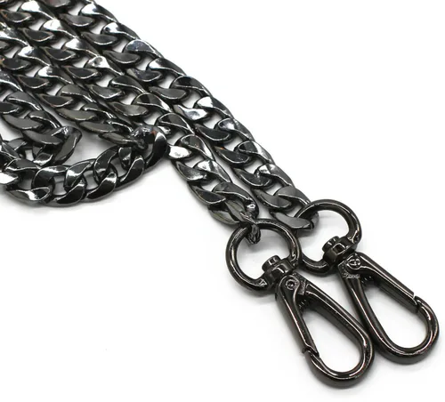 Vista 3 de Cadenas de repuesto de 55 pulgadas para bolsos de mano, correa de hombro de metal de hierro plano resistente, ajustable, bolsa cruzada, accesorios