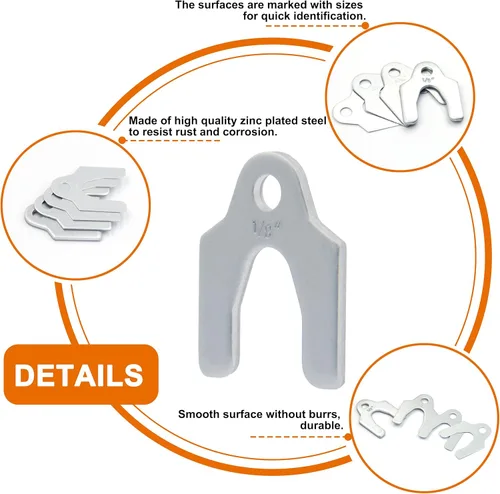 Vista 3 de ISPINNER Kit surtido de 48 piezas de alineación automática, cuñas universales de 1/64" 1/32" 1/16" 1/8" para ajustar partes del cuerpo o alineación