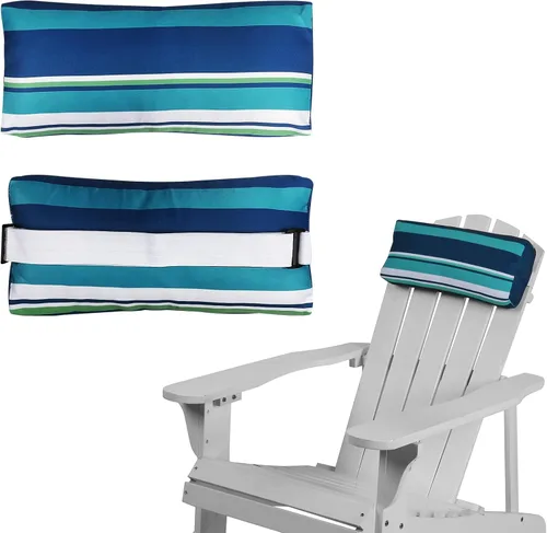 Vista 13 de Almohada para Silla Tumbona, Paquete de 2 Almohadas para Silla de Descanso al Aire Libre con Correa Ajustable, Almohada para la Cabeza de Largo