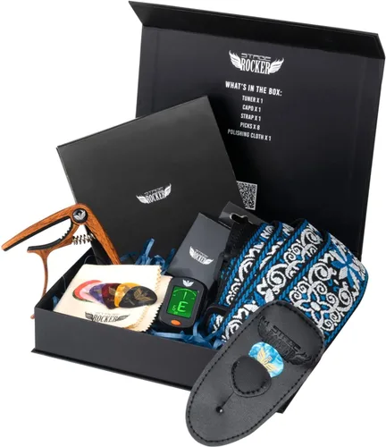 Vista 16 de Stage Rocker Guitar Accessories Gift Box for Acoustic and Electric Guitars, 5-in-1 Essential Gift