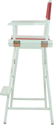 Vista 195 de Casual Home - Silla de director de 30 in, marco blanco, con lona color blanco, altura de barra