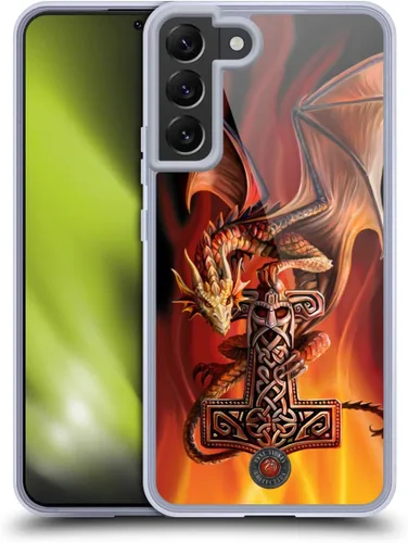Vista 67 de Head Case Designs Officially Licensed Anne Stokes God's Hammer Guardian Dragons Gel Case [Military Grade Protection] Compatible with Samsung Galaxy