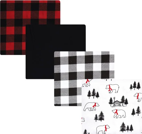 Vista 52 de Hudson Baby Unisex Baby Cotton Flannel Receiving Blankets, Christmas Scene, One Size (Pack of 2)