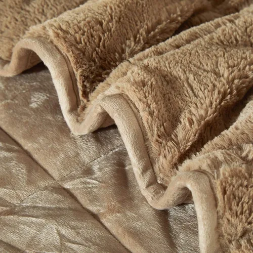 Vista 5 de Dearfoams Manta con peso de piel sintética súper suave, 12 libras, marrón, 48 x 72 pulgadas