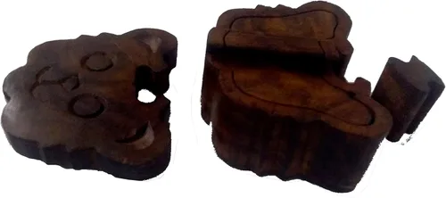 Vista 4 de Purpledip Caja de rompecabezas mágica de madera 'Cute Teddy' caja de recuerdo misteriosa hecha a mano de regalo (11966)