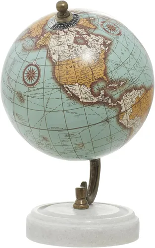 Vista 2 de Deco 79 Globo de mármol con base de mármol, 5' x 5' x 8', verde azulado