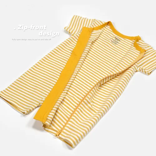 Vista 2 de Teach Leanbh Paquete de 2 pijamas de algodón de manga corta con cremallera para bebés y niños de 3 a 24 meses