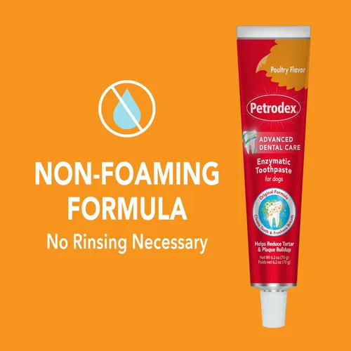 Vista 5 de Petrodex Pasta de dientes para perros y cachorros, limpia los dientes y combate el mal aliento, reduce la formación de placa y sarro, pasta