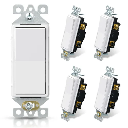Vista 24 de Elegrp Interruptor de luz, 3 vías, 15 amperios, 120-277 voltios, reemplazo de pared de paleta basculante, corriente alterna, autopuesta a tierra