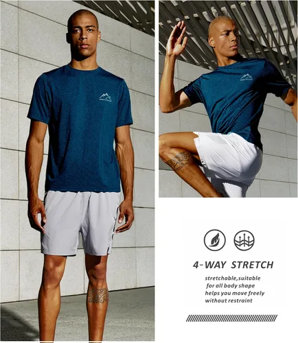 Vista 130 de NORTHYARD Camisetas de entrenamiento para correr para hombre, secado rápido Verde Armada (ArmyGreen)