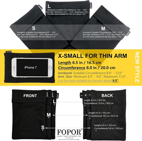 Vista 3 de Brazalete XS resistente al agua para teléfono celular, soporte para teléfono celular, iPhone Pro Max Plus Mini SE (14/13/12/11/X/XS/XR/8/7/6/5)