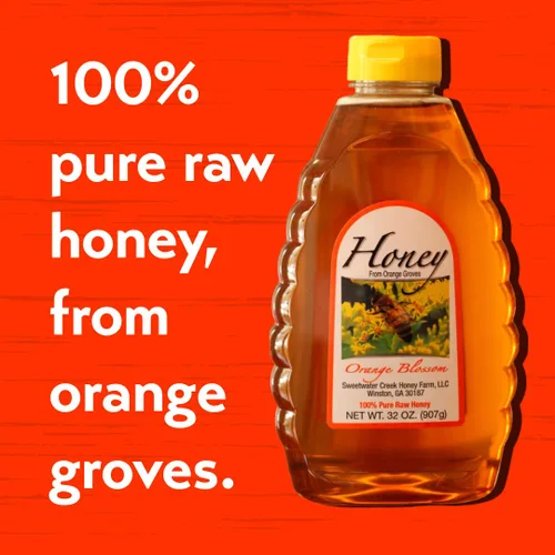 Vista 4 de Miel de azahar pura, cruda, totalmente natural, 32 onzas