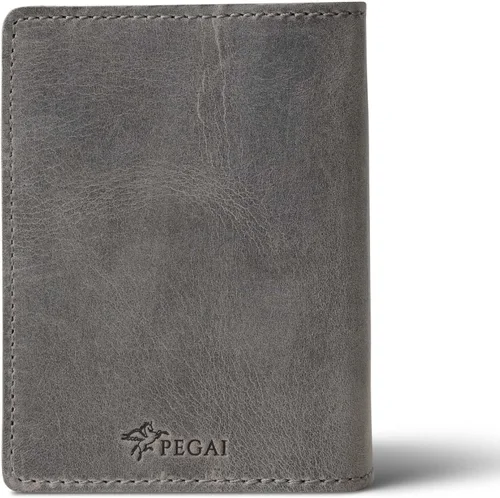 Vista 7 de PEGAI Funda de cuero personalizada para pasaporte, cartera esencial de viaje Funda de viaje rústica 100% suave al tacto, imprescindible para gris