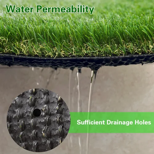 Vista 3 de Weidear Césped artificial grueso de 3 x 3 pies, alfombra de césped artificial sintético de 1.38 pulgadas, alfombra de césped realista