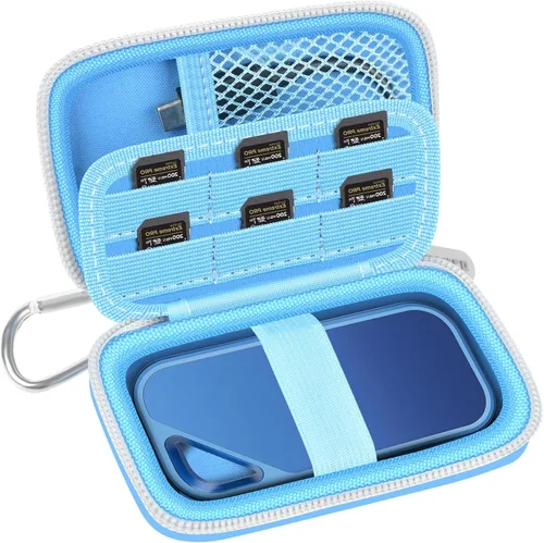 Vista 13 de Funda compatible con SanDisk 1TB 2TB 500GB / para SanDisk PRO Extreme Portable SSD, soporte externo de almacenamiento de disco duro de estado sólido
