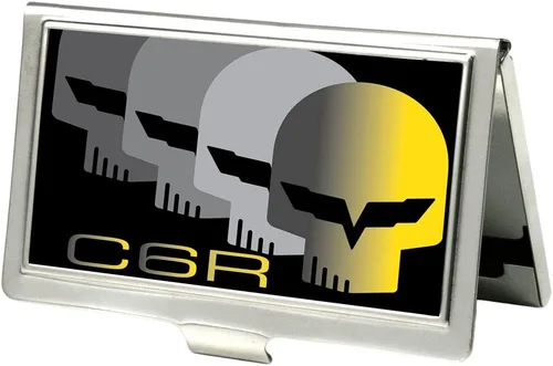 Vista 9 de Portatarjetas de visita 1965 Chevrolet Bowtie Negro Blanco Pequeño