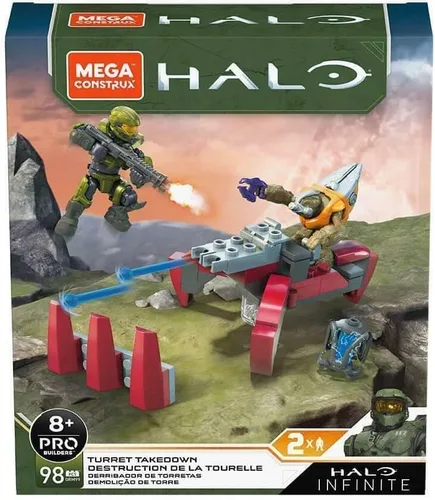 Vista 2 de Mega Construx Halo Infinite Turret Takedown 2 Figures Pro Builder 98 Pieces