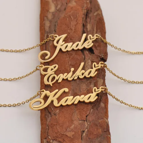 Vista 2 de HUAN XUN Collares personalizados con dije de inicial para mujer en oro y plata
