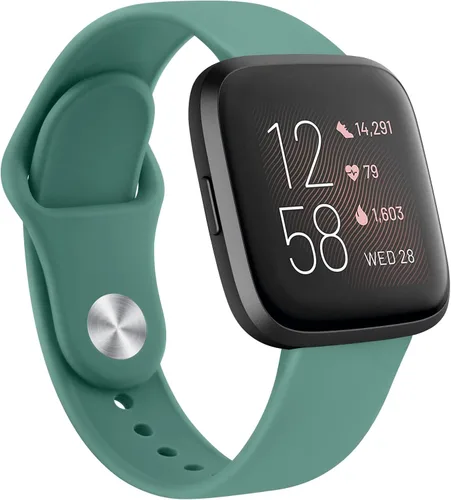 Vista 20 de AK Correas de silicona compatibles con Fitbit Versa 2, correas clásicas suaves de repuesto para reloj inteligente Fitbit Versa (azul abismo)