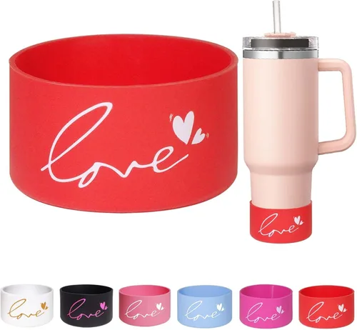 Vista 7 de GENLEAS - 1 funda protectora de silicona para botas Stanley Cup de 20 a 40 onzas, para botella de agua Hydro Flask de 12 a 24 onzas, funda