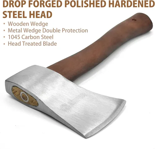 Vista 5 de NedFoss Hacha de campamento de 12 pulgadas, hachas de campamento y hachas con piedra de afilar hacha, hachas de campamento para división de madera