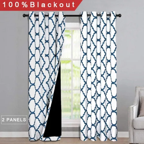 Vista 7 de [Usado] Melodieux Cortinas Opacas Marroquíes de 96 Pulgadas de Largo para Dormitorio y Sala de Estar, Cortinas de Privacidad con Aislamiento Térmico