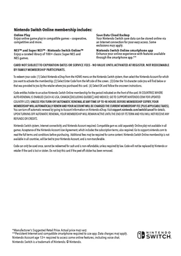 Vista 2 de Nintendo Switch Online 12-Month Individual Membership Digital Code