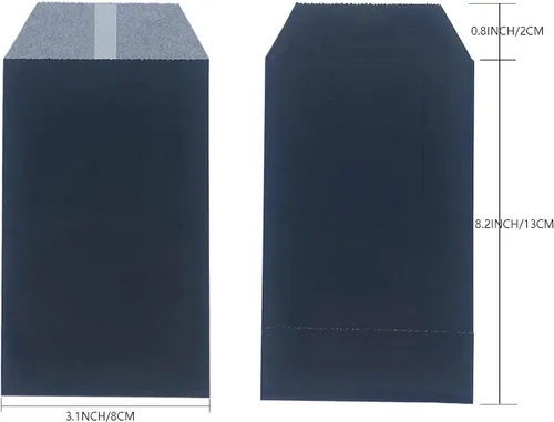 Vista 2 de Glassine - Bolsas de papel de caramelo negro, pequeñas cera, a prueba de grasa, bolsas planas para galletas para dulces, chocolate, pasteles