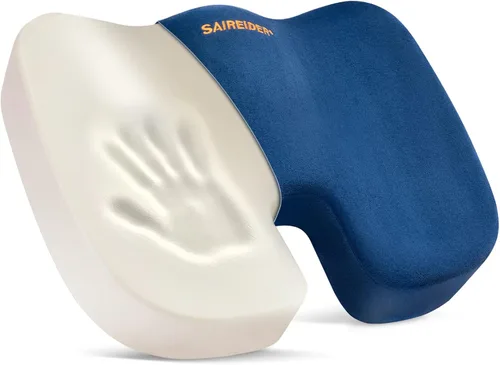 Vista 9 de SAIREIDER Cojín para Silla de Oficina, Cojín de Asiento de Automóvil, Almohadillas de Cojín de Coxis de Espuma Viscoelástica para Dolor de Coxis