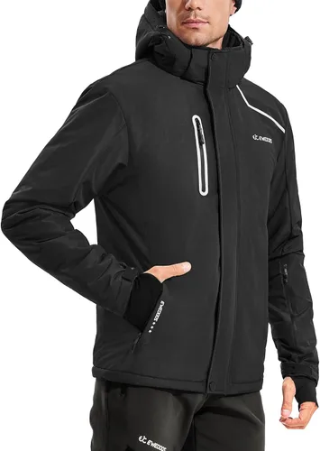 Ewedoos Chaqueta de esquí impermeable para hombre, chaqueta de nieve de invierno para hombre, chaqueta de snowboard para hombre, con capucha