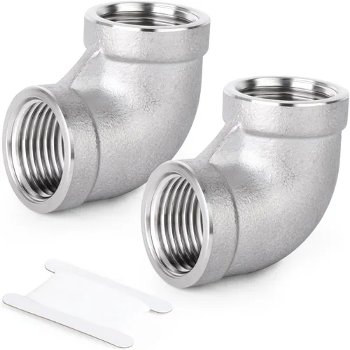 Vista 7 de TAISHER 2 piezas de acero inoxidable 304 accesorios de codo de 90 grados, tubo hembra NPT de 1 pulgada a 1 pulgada NPT hembra 304 accesorio