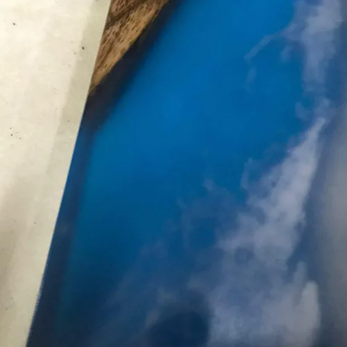 Vista 40 de Mesa de epoxi transparente, mesa de sofá con forma cuadrada, mesa auxiliar de resina de madera, mesa de centro de madera con borde natural para sala