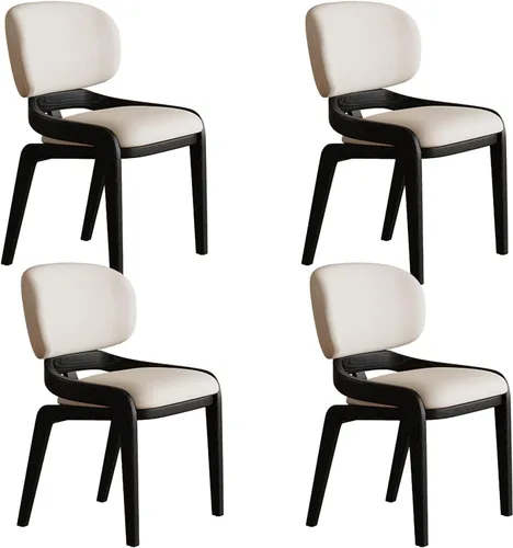 Vista 8 de Sillas de comedor de cocina, sillas de comedor modernas con cojines gruesos, silla de sala de estar con patas de madera, silla de comedor para Lana